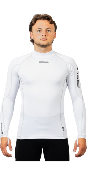 2026 Gul Mens UV Protection Long Sleeve Rash Vest RG0339-WHWH - White